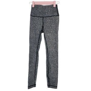Lululemon Align Pant II 25" Size 2 Luminesce Splatter Ice Grey Black Legging